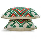 Casablanca Noel - Red & Green Jacquard Decorative Lumbar Cushion Cover