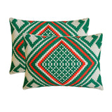 Casablanca Noel - Red & Green Jacquard Decorative Lumbar Cushion Cover