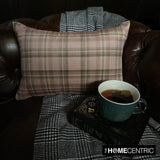 Plaidflow Pink - Pink Velvet Winter Plaid Lumbar Cushion Cover