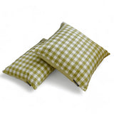 Grid Loom Verde - Green Cotton Decorative Lumbar Cushion Cover
