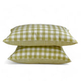 Grid Loom Verde - Green Cotton Decorative Lumbar Cushion Cover