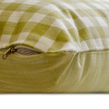 Grid Loom Verde - Green Cotton Decorative Lumbar Cushion Cover