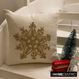 Gilded Frost - Gold Linen Handmade Throw Cushion Cover