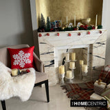 Snowlit Flake - Red Silk Decorative  Throw Cushion Cover