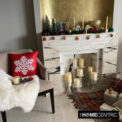 Snowlit Flake - Red Silk Decorative  Throw Cushion Cover