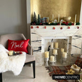 Noel - Red Silk Decorative Lumbar Cushion Cover