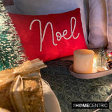 Noel - Red Silk Decorative Lumbar Cushion Cover