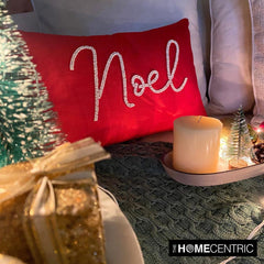 Noel - Red Silk Decorative Lumbar Cushion Cover