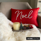 Noel - Red Silk Decorative Lumbar Cushion Cover