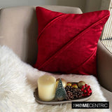 Red Merry - Red Velvet Decorative Throw  Cushion Cover