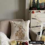 Luxe Ornament - Gold Velvet Decorative Throw  Cushion Cover