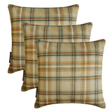 Plaidscape Beige - Beige Velvet Checkered Winter Plaid  Throw Cushion Cover