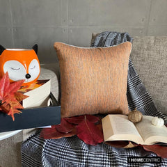 Orange Sitting Room - Orange Jacquard Silk Decorative Euro Sham