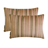 Linear Stripe Pink - Pink Velvet Christmas Stripe Oblong Lumbar Cushion Cover