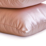 Light Pink Slub Satin - Light Pink Satin Throw Cushion Cover