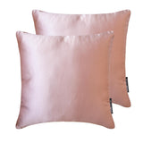 Light Pink Slub Satin Throw Cushion Cover