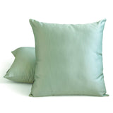 Ice Green Slub Satin - Ice Green Satin Throw Cushion Cover