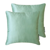 Ice Green Slub Satin Throw Cushion Cover