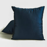 Navy Blue Slub Satin - Navy Blue Satin Throw Cushion Cover