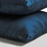 Navy Blue Slub Satin - Navy Blue Satin Throw Cushion Cover