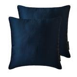 Navy Blue Slub Satin Throw Cushion Cover