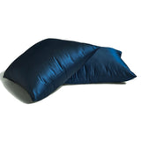 Navy Blue Slub Satin - Navy Blue Satin Throw Cushion Cover