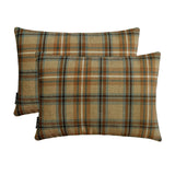Plaidflow Beige - Beige Velvet Winter Plaid Lumbar Cushion Cover
