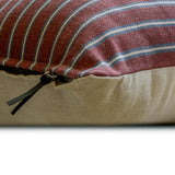 Linear Plush - Red Cotton Stripes Throw Cushion Cover