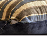 Linear Stripe Blue - Blue Velvet Striped Lumbar Cushion Cover