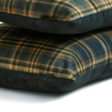 Plaidscape Navy - Navy Blue Velvet Winter Plaid  Throw Cushion Cover