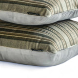Stripe Flow Gray - Gray Velvet Stripes Throw Cushion Cover