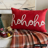 Holiday Ho Ho - Red Suede DecorativeHo Ho Ho Lumbar Cushion Cover