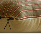 Linear Plush Green - Green Cotton Stripes Throw Cushion Cover