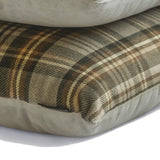 Plaidflow Gray - Gray Velvet Winter Plaid Lumbar Cushion Cover