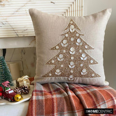 Auric Tree - Gold Linen Decorative Throw  Cushion Cover