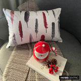 Feather Fluff Red - Red Satin Home Decor Lumbar Cushion Cover