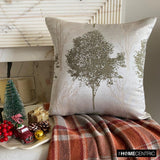 Frosted Fir - Green Jacquard Decorative Throw Cushion Cover