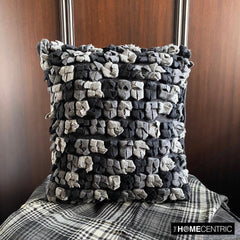 Midnight Punch - Black & Grey Felt Decorative Euro Sham