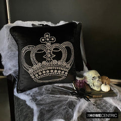 Emperors Crown - Black Velvet Decorative Euro Sham