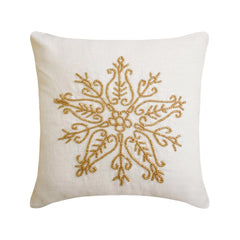 Gilded Frost - Gold Linen Handmade Throw Cushion Cover
