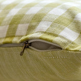 Holiday Grid - Green Cotton Decorative Lumbar Cushion Cover