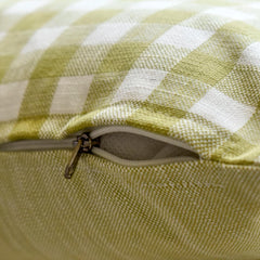 Holiday Grid - Green Cotton Decorative Lumbar Cushion Cover