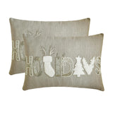 Holiday Twinkle - Gray & Silver Linen Decorative Lumbar Cushion Cover
