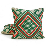 Moorish Noel - Red & Green Jacquard Decorative Throw Cushion Cover