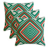Moorish Noel - Red & Green Jacquard Decorative Throw Cushion Cover