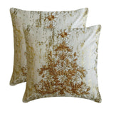 Ornamental Tree - Gold Velvet Decorative Throw  Cushion Cover