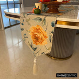 Orange Rosiness - Orange Cotton Decorative Table Runner