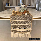 Nomad Lace - Grey Jacquard Decorative Table Runner