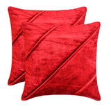 Red Merry - Red Velvet Decorative Throw  Cushion Cover