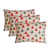 Merry Pine - Green & Red Jacquard Decorative Lumbar Cushion Cover